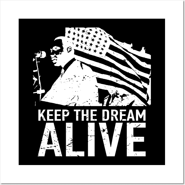 Mlk-Keep the dream alive-White print Wall Art by mn9